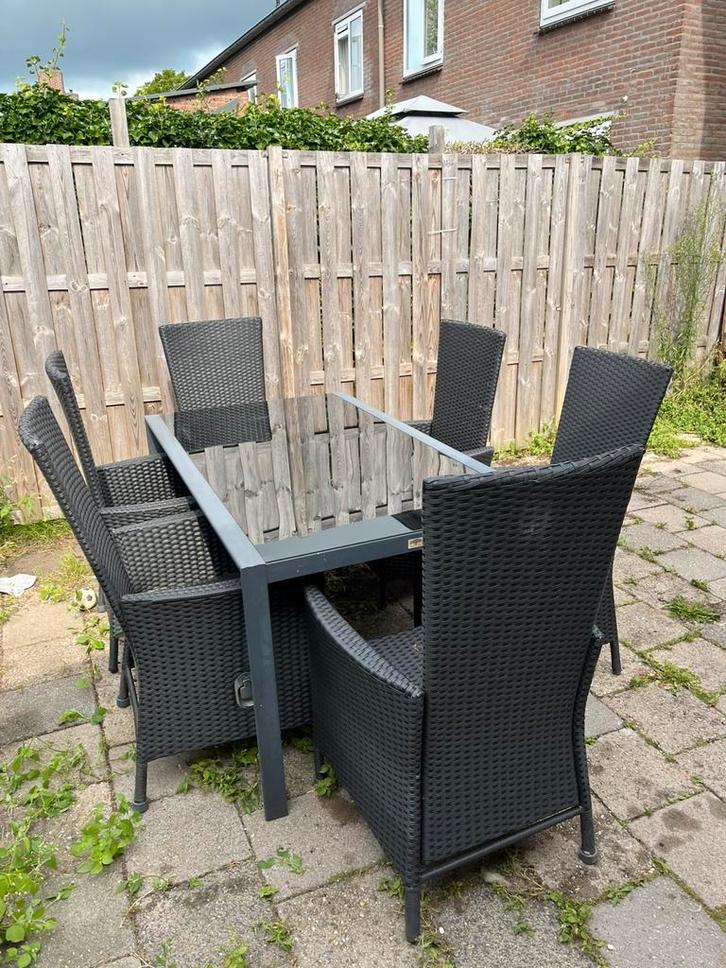Bois le duc tafel met verstelbare stoelen - Tuinset, Tuin en Terras, Tuinsets en Loungesets, Zo goed als nieuw, Ophalen