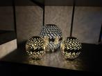 Decoratieve metalen bollen set/zonder of met theelicht, Huis en Inrichting, Lampen | Hanglampen, Ophalen of Verzenden, Zo goed als nieuw