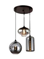 Lampen smoke glas bol 1 3 en 5, Ophalen, Zo goed als nieuw, Glas, 75 cm of meer