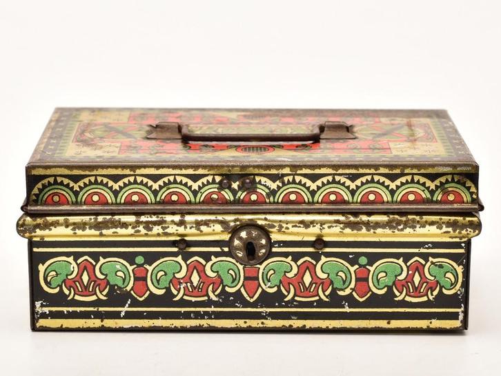 Vintage blik (geldkistje) Made in Czechoslovakia, Verzamelen, Blikken, Gebruikt, Overige, Ophalen of Verzenden