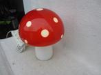 Vintage glazen Paddenstoel lamp jaren 80 tafellamp, Ophalen of Verzenden, Gebruikt, Glas, Minder dan 50 cm