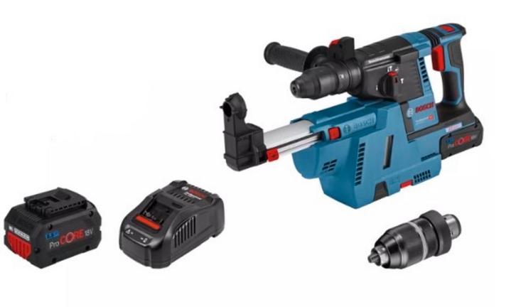 Bosch GBH 18V-26 F Combihamer Set + GDE 18V-16 Stofafzuiging, Doe-het-zelf en Verbouw, Gereedschap | Boormachines, Nieuw, Boor- en/of Breekhamer