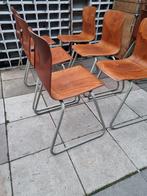 Prachtige vintage Thur op seat pagholz schoolstoelen stapel, Ophalen, Bruin, Hout, Vijf, Zes of meer stoelen