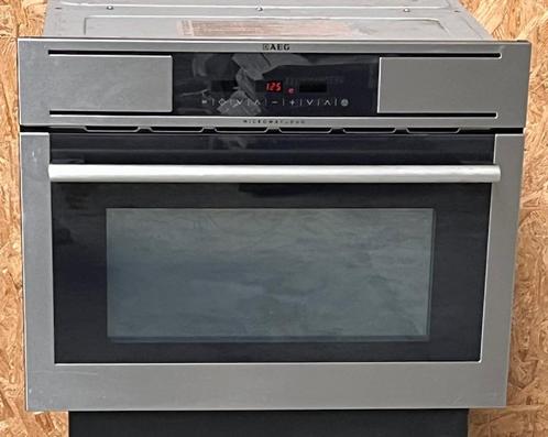 Magnetron met grill AEG MCD3881e-m, Witgoed en Apparatuur, Magnetrons, Zo goed als nieuw, Inbouw, Magnetron, 45 tot 60 cm, Crisp