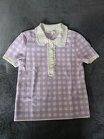 Maje lila-wit gingham shirt maat 1=S/36, Kleding | Dames, Tops, Paars, Ophalen of Verzenden, Korte mouw, Maat 36 (S)