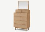 Pavia Vanity Chest of Drawers - Rattan Oak | made, Ophalen, Zo goed als nieuw, Rond
