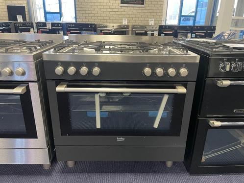 Gasfornuis zwart 90 centimeter nieuw in doos 2 jaar garantie, Witgoed en Apparatuur, Fornuizen, Nieuw, Vrijstaand, Gas, 5 kookzones of meer