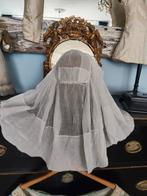 Prachtig antiek ragfijn katoenen knip muts bonnet kapje cap, Ophalen of Verzenden