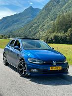 Volkswagen Polo 1.0 TSI 3x R-line 95pk Pano Navi 7-DSG 2019, Auto's, Volkswagen, 95 pk, Blauw, Bedrijf, Grijs
