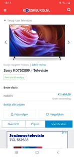 sony kd75x89k 75 inch 189 cm diagonaal, Audio, Tv en Foto, Televisies, 100 cm of meer, Smart TV, Gebruikt, Sony