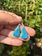 Turkoois Edelsteen Oorbellen Handgemaakt, Sieraden, Tassen en Uiterlijk, Overige materialen, Hangers, Blauw, Nieuw