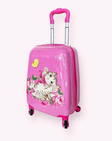 Kinderkoffer handbagage kindertrolley Roze Kat en poes print beschikbaar voor biedingen