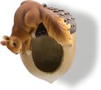 EEKHOORNTJE OP VOGELVOEDER WANDDECORATIE
