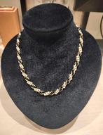 Vintage Trifari goud double ketting met zwart en wit kralen, Sieraden, Tassen en Uiterlijk, Verzenden, Zo goed als nieuw, Goud