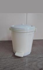 Mini Container met Spiegel voor Wattenschijfjes, Gehele gezicht, Wit, Ophalen of Verzenden, Zo goed als nieuw