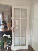 Massief houten deur met geslepen glas 208*82, Doe-het-zelf en Verbouw, Deuren en Horren, Ophalen, Gebruikt, 80 tot 100 cm, Binnendeur