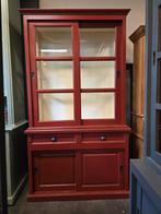 Super leuke, rode vitrinekast | Buffetkast | glazen zijkant, Gebruikt, 200 cm of meer, Kasten van de koning, Landelijk