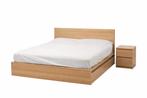 IKEA MALM 180x200 + twee laden en een nachtkastje, Bruin, Tweepersoons, Ophalen of Verzenden, Zo goed als nieuw