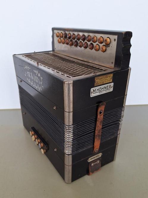 vintage antieke oude Hohner Traviata accordeon zwart club, Muziek en Instrumenten, Accordeons, Gebruikt, Knopaccordeon, Hohner