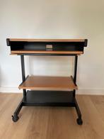 Computertafel, Huis en Inrichting, Kasten | Computermeubels, Ophalen, 70 tot 120 cm, Zwart metaal en kersenhout, Zo goed als nieuw