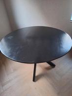Ronde zwarte eettafel., Huis en Inrichting, Tafels | Eettafels, Ophalen, Gebruikt, Rond, Vier personen