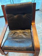 Jaren 70 loungechair/ vintage, Huis en Inrichting, Stoelen, Ophalen, Gebruikt, Zwart, Leer