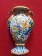 Antiek keramiek majolica vaasje polychroom beschilderd, Ophalen of Verzenden
