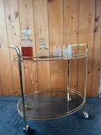 Vintage drank trolley met gouden frame, Ophalen, Gebruikt