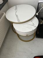 Te koop twee bijzet tafels, Overige materialen, Minder dan 55 cm, Rond, Zo goed als nieuw