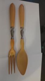 Antiek slacouvert met zilver en been, 19e eeuw, Ophalen of Verzenden