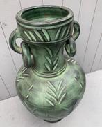 Grote kruik vaas groen - vintage retro pot keramiek 55cm, Ophalen