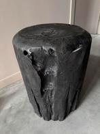 Boomstamkruk zwart Shou Sugi Ban Gommaire, Huis en Inrichting, Ophalen, Rond, Minder dan 55 cm
