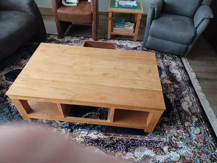 salontafel teak, Huis en Inrichting, Tafels | Salontafels, Zo goed als nieuw, Minder dan 50 cm, 50 tot 100 cm, 100 tot 150 cm