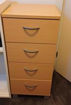 Vier ladekast beukenhout, Huis en Inrichting, Kasten | Ladekasten, Ophalen, Gebruikt, 50 tot 100 cm, 3 of 4 laden