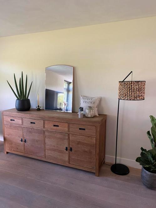 Eiken Dressoir Kast + spiegel + staande lamp, Antiek en Kunst, Antiek | Meubels | Kasten, Ophalen