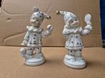 Twee porseleinen clown beeldjes, Ophalen of Verzenden