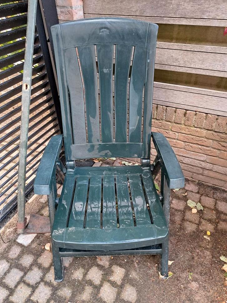 Groene Opklapbare Tuinstoel, Tuin en Terras, Tuinstoelen, Gebruikt, Kunststof, Inklapbaar, Ophalen of Verzenden
