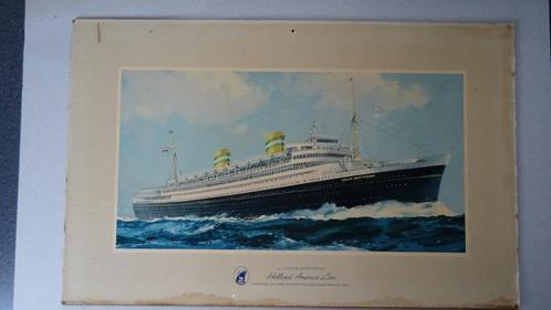 Afbeelding uit 1953 van stoomschip Nieuw Amsterdam, Antiek en Kunst, Kunst | Tekeningen en Foto's, Ophalen