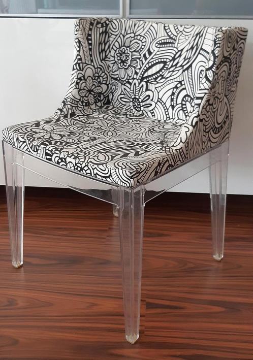 Vintage zwart witte mademoiselle Kartell stoel, Huis en Inrichting, Stoelen, Gebruikt, Eén, Wit, Ophalen of Verzenden