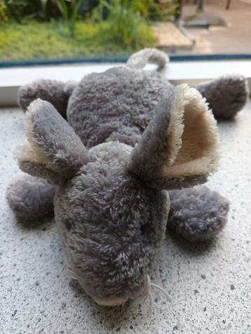 Grijs velours muis liggend merk Unitoys meet ca 28 cm beschikbaar voor biedingen