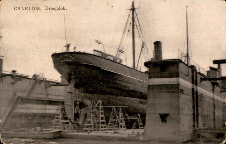 Charlois droogdok st 1909 TOPKAART nu sterk afgeprijsd, Verzamelen, Ansichtkaarten | Nederland, Gelopen, Noord-Brabant, Voor 1920