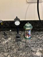 Kerstdorp Onderdelen - Lantaarn, Klok, Figuren, Ophalen of Verzenden, Gebruikt