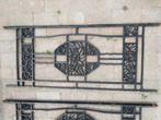 5 prachtige antieke ijzeren raamhekken 122 cm lang art deco, Ophalen