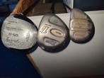 Twee oude golf drivers / een houten 3, Ophalen of Verzenden, Gebruikt, Set