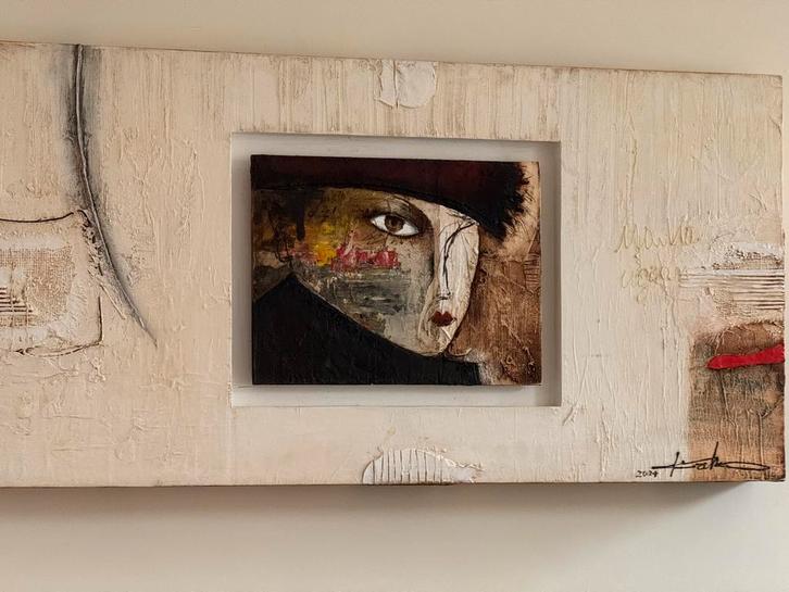 Kancho Kanev - Mama - Gesigneerd Schilderij + Gedicht, Antiek en Kunst, Kunst | Schilderijen | Klassiek, Ophalen