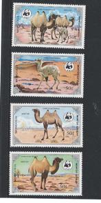 Kamelen wwf wnf Mongolie 1985 bedreigde diersoorten, Postzegels en Munten, Ophalen of Verzenden, Dier of Natuur, Postfris
