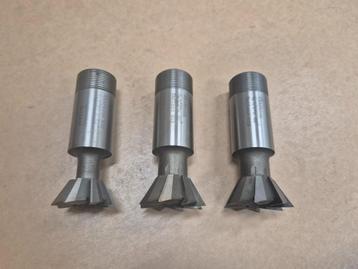 3 stuks HSS zwaluwstaartfrezen – 60° beschikbaar voor biedingen