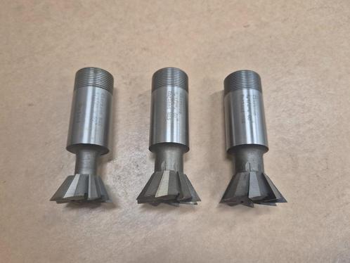 3 stuks HSS zwaluwstaartfrezen – 60°, Doe-het-zelf en Verbouw, Gereedschap | Freesmachines, Zo goed als nieuw, Bovenfrees, Ophalen of Verzenden