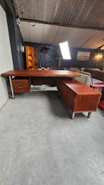 Vintage directie hoekbureau mahoni, Gebruikt, Ophalen, Bureau