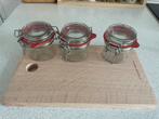 Houten plankje met 3 potjes nieuw, Ophalen of Verzenden, Nieuw, Overig